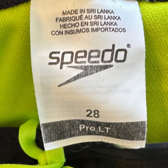 Speedo Black Swim Shorts with Blue Stripes - Picture 2 of 8